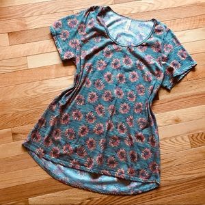 lularoe euc classic tee unicorn floral stripe